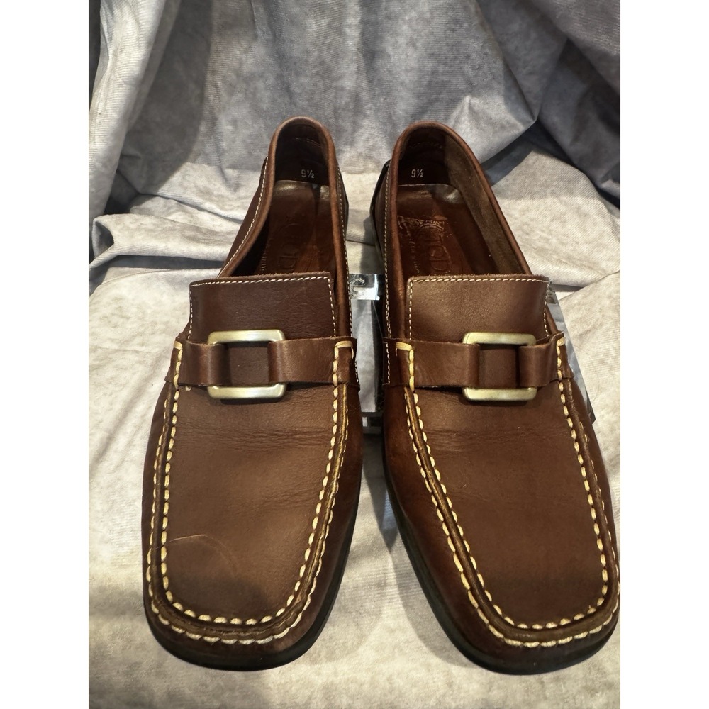 Tod's Black Leather Women's Loafers ‎ Driving Shoes Size 9.5